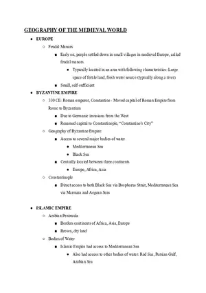 Geography of the Medieval World