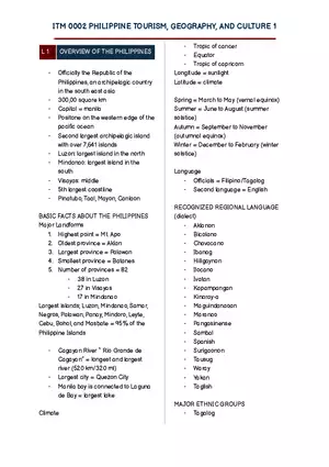 Philippine Tourism, Geography, and Culture