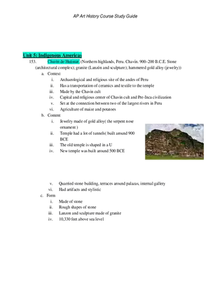 AP Art History Unit 5 Indigenous Americas