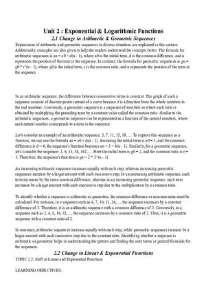 Unit 2 Exponential & Logarithmic Functions
