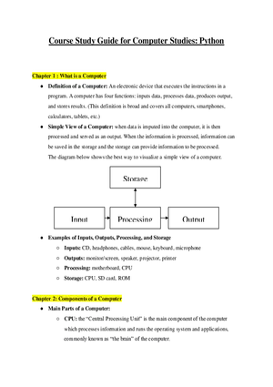 Course Study Guide for Computer Studies Python