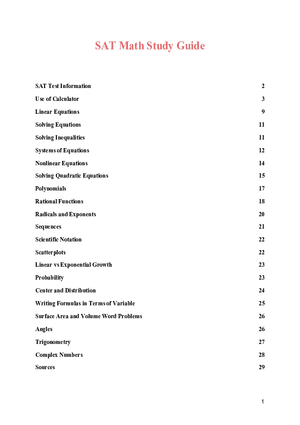 SAT Math Study Guide