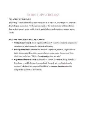Psychology  2. Introduction to Psychology