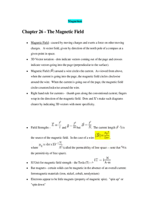 Chapter 26 - The Magnetic Field