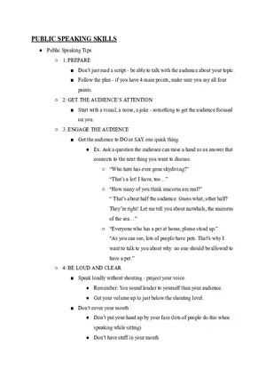 Public Speaking Skills