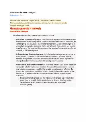 Meiosis and the Sexual Life Cycle