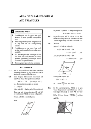Area of Parallelogram and Triangles