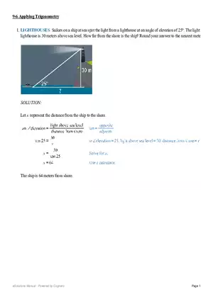 9.6 Applying Trigonometry