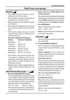 Nobel Gases (Zero Group)