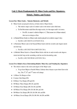 AP Music Theory Unit 2 Music Fundamentals I