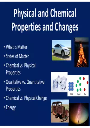 Physical and Chemical Properties and Changes