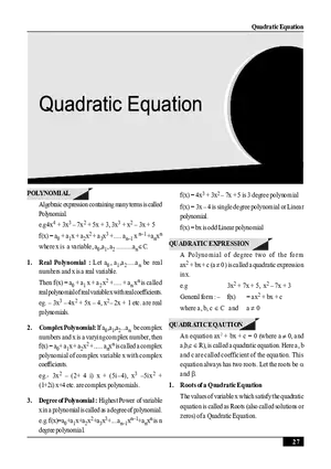 Quadratic Equation