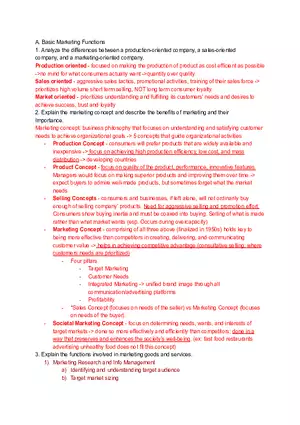 Basic Marketing Functions