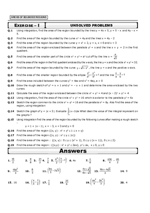 Areas of Bounded Regions Exercise - I