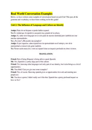 AP Spanish Language Real World Conversation Examples