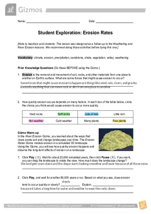 Student Exploration: Erosion Rates