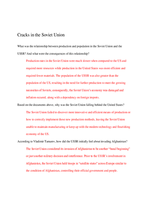 World Civilizations Cracks in the Soviet Union