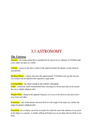 3.1 Astronomy