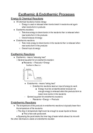 Exothermic & Endothermic Processes Notes