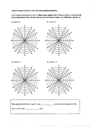 Honors Precalculus 9.2 Lines & Circles