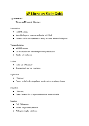 AP Literature Study Guide