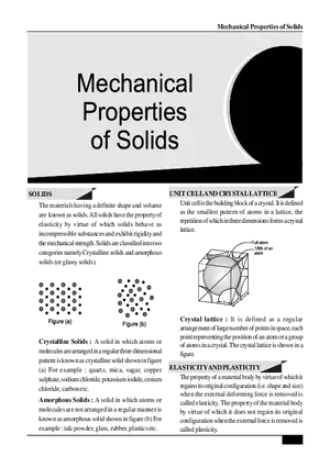 Mechanical Properties of Solids