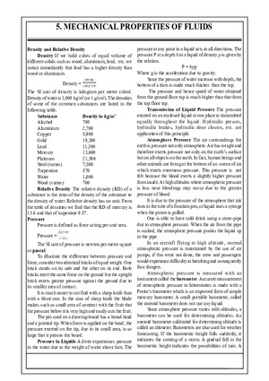 5. Mechanical Properties of Fluids