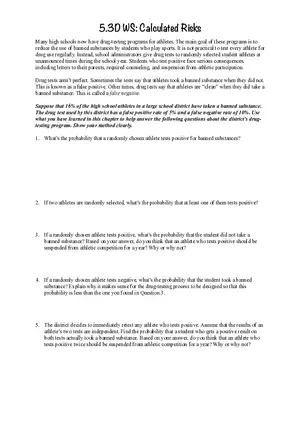 5.3D WS: Calculated Risks