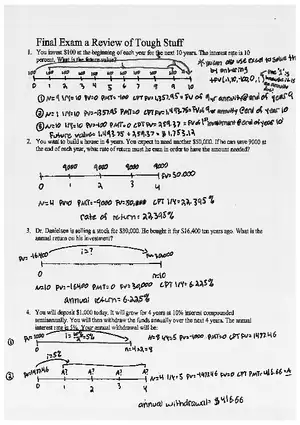 Final Exam a Review of Tough Stuff