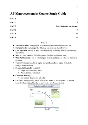 AP Macroeconomics Course Study Guide
