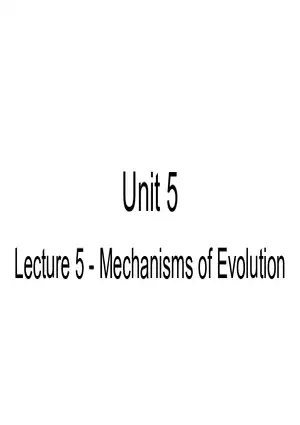 Lecture 5 - Mechanisms of Evolution