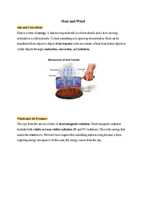 8th Grade Heat and Wind