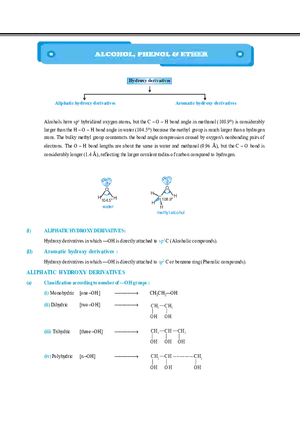 Alcohol, Phenol and Ether
