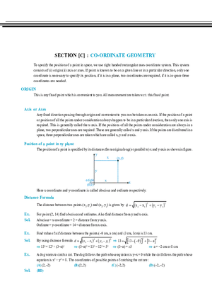Basic Maths Section [C] Co-Ordinate Geometry