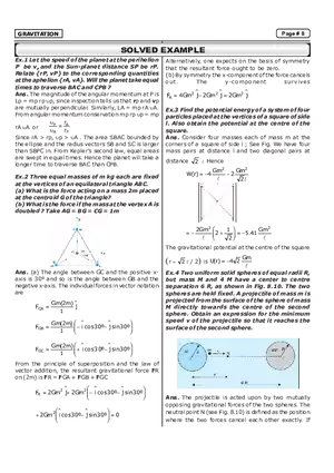 Gravitation Solved Example