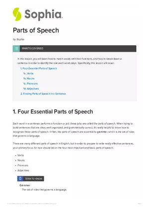 Parts of Speech
