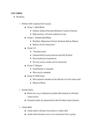 IB SL Chemistry Unit 3