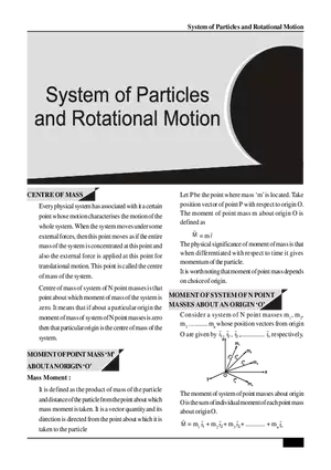 System of Particles and Rotational Motion
