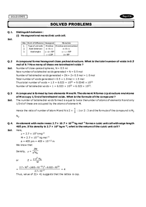 Solid State Solved Problems