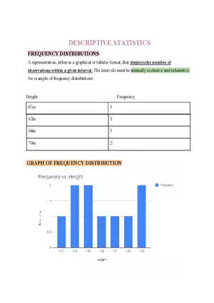 Statistics Descriptive Statistics