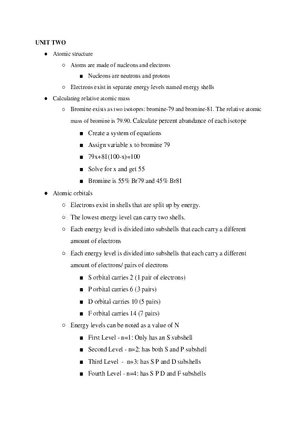 IB SL Chemistry Unit 2