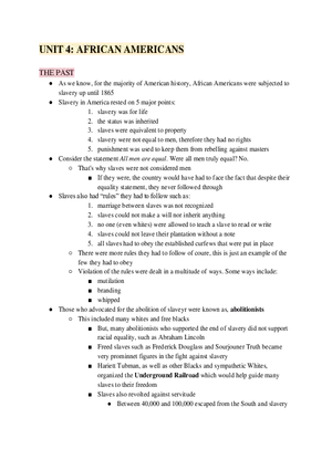 Ethnic Studies African Americans