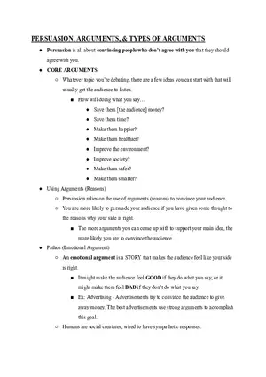 Persuasion, Arguments, & Types of Arguments