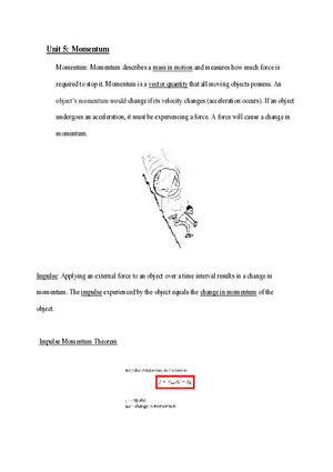 Physics Review Unit 5 Momentum