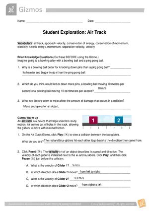 Air Track Gizmo Answer