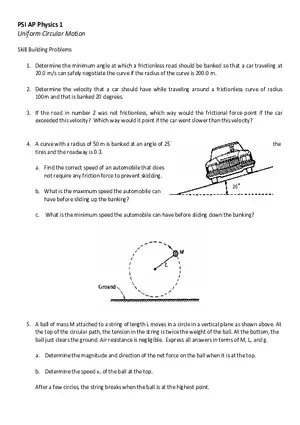 Circular Motion Skill Building Problems
