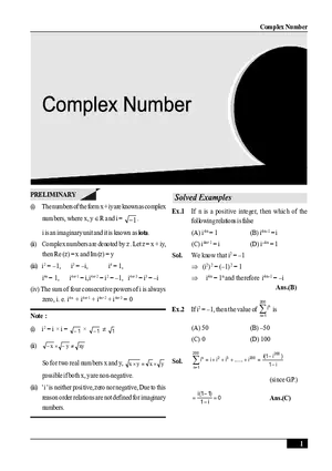 Complex Number Notes
