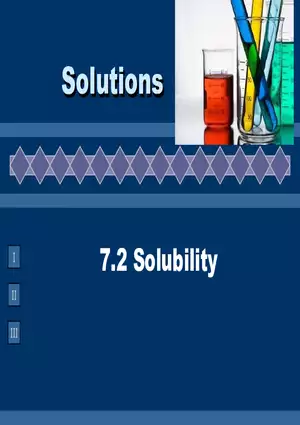 7.2 Solubility Mixing Solute and Solvent