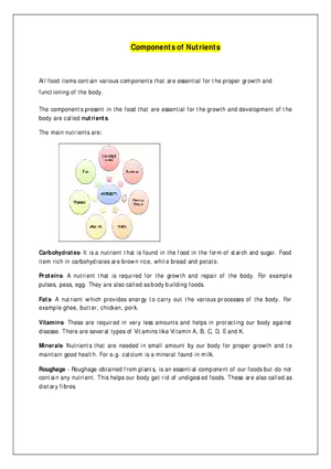 Components of Nutrients