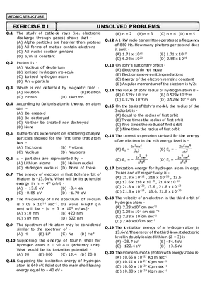 Atomic Structure Level 1